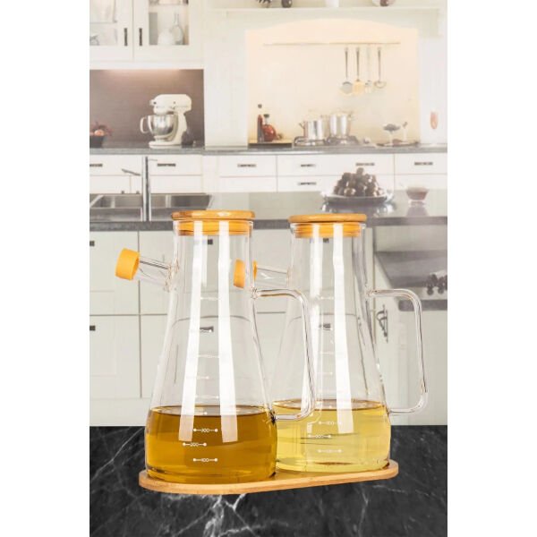 Standlı 2'li Cam Yağdanlık Şık Tasarımlı Fonksiyonel Ürün