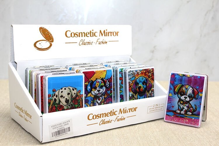 Hareketli Sulu Detaylı Köpek Figürlü El Aynası Şık Tasarımlı Fonksiyonel Ürün