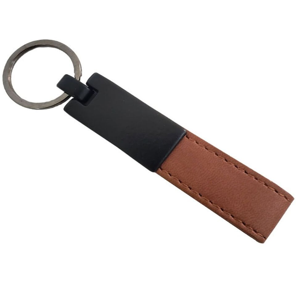 Taba Renk Deri Metal Anahtarlık Şık Tasarımlı Fonksiyonel Ürün