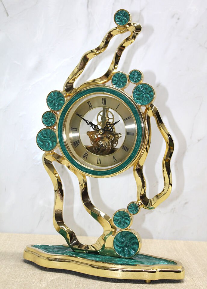 Özel Yeşim Tasarım Masa Üstü Saat Şık Tasarımlı Fonksiyonel Ürün