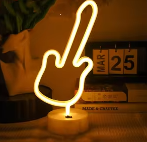 Neon Gitar Masa Lambası Şık Tasarımlı Fonksiyonel Ürün