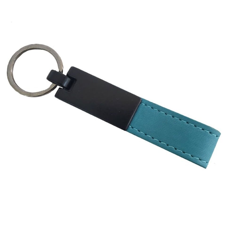 Turkuaz Deri Metal Anahtarlık Şık Tasarımlı Fonksiyonel Ürün