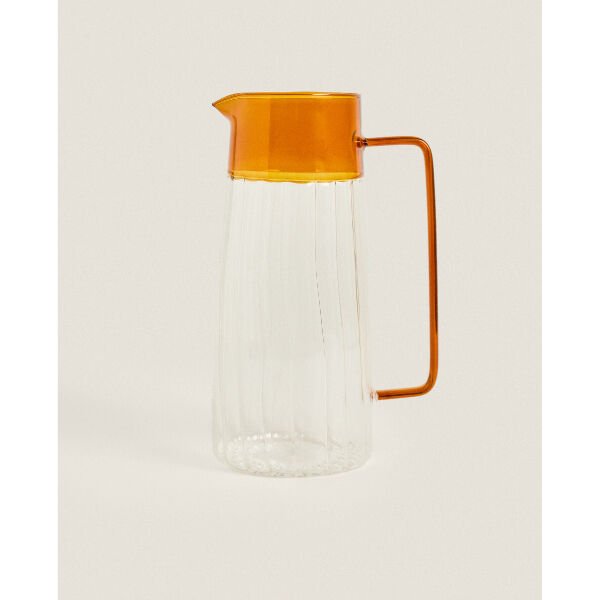 Turuncu Detaylı Cam Sürahi 1600 ml Şık Tasarımlı Fonksiyonel Ürün