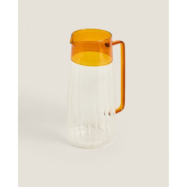 Turuncu Detaylı Cam Sürahi 1600 ml Şık Tasarımlı Fonksiyonel Ürün