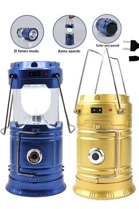 Güneş Enerjili Çok Fonksiyonlu Kamp Feneri Şık Tasarımlı Fonksiyonel Ürün