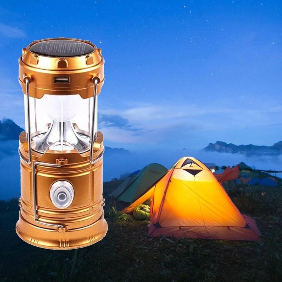 Güneş Enerjili Çok Fonksiyonlu Kamp Feneri Şık Tasarımlı Fonksiyonel Ürün