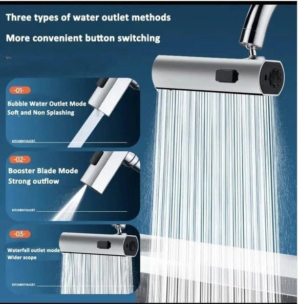 360 Derece Döner Musluk Başlığı Şık Tasarımlı Fonksiyonel Ürün