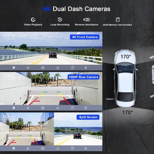 Çift Lens Kameralı Apple Ve Android CarPlay Şık Tasarımlı Fonksiyonel Ürün