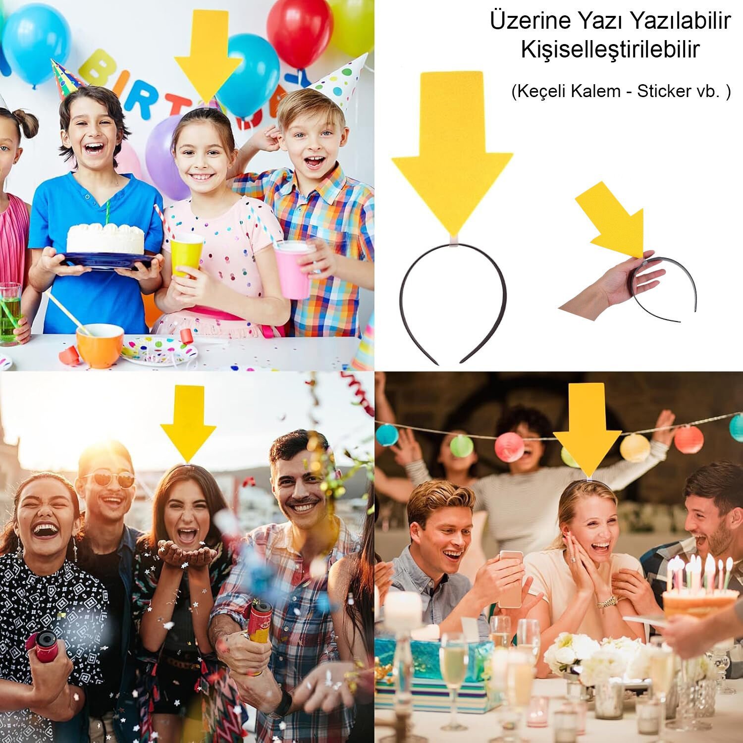 Kişiselleştirilebilir Ok Taç – Sarı Renk