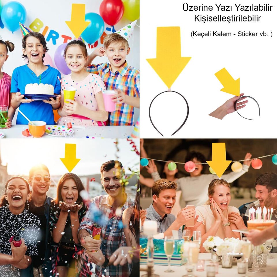 Kişiselleştirilebilir Ok Taç – Sarı Renk