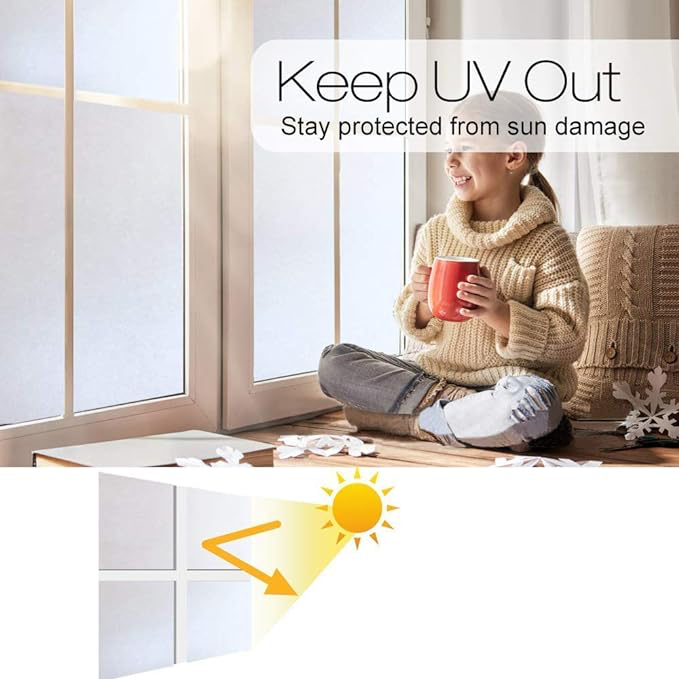 UV Engelleyici Buzlu Cam Filmi 2 Metre x 60 Cm. Şık Tasarımlı Fonksiyonel Ürün