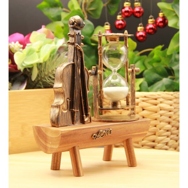 Dekoratif Keman Tasarımlı Kum Saati Şık Tasarımlı Fonksiyonel Ürün