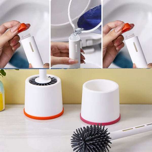 Deterjan Hazneli Silikon Tuvalet Fırçası Şık Tasarımlı Fonksiyonel Ürün