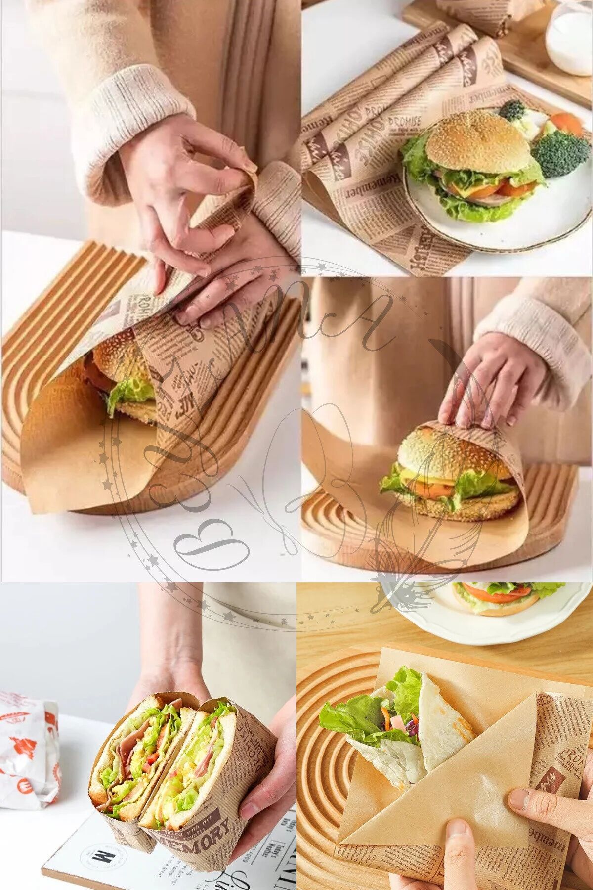 Vintage Gazete Desenli Sunum Kağıdı 50 Adet Şık Tasarımlı Fonksiyonel Ürün