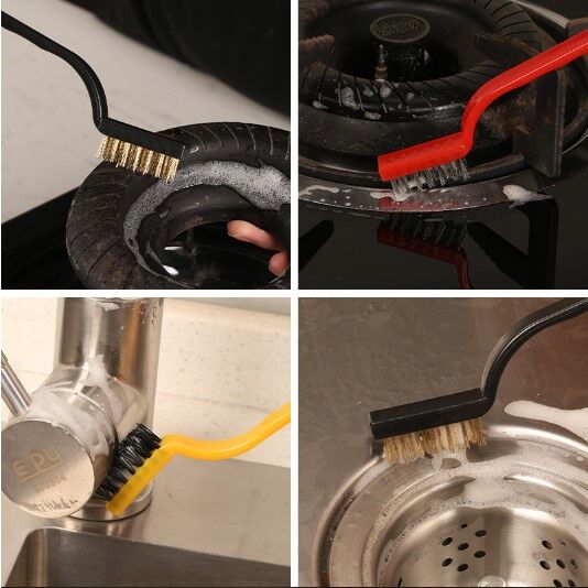 3 Parça Tel Fırça Detaylı Temizlik Seti Şık Tasarımlı Fonksiyonel Ürün