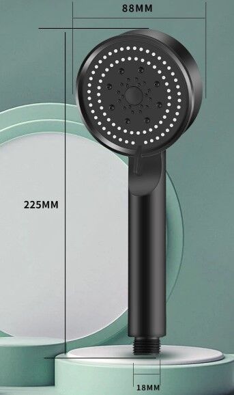 5 Kademeli Duş Başlığı Siyah Şık Tasarımlı Fonksiyonel Ürün