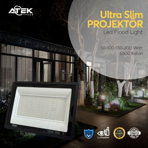 Ultra Slim Projektör Dış Mekan LED Işık Şık Tasarımlı Fonksiyonel Ürün