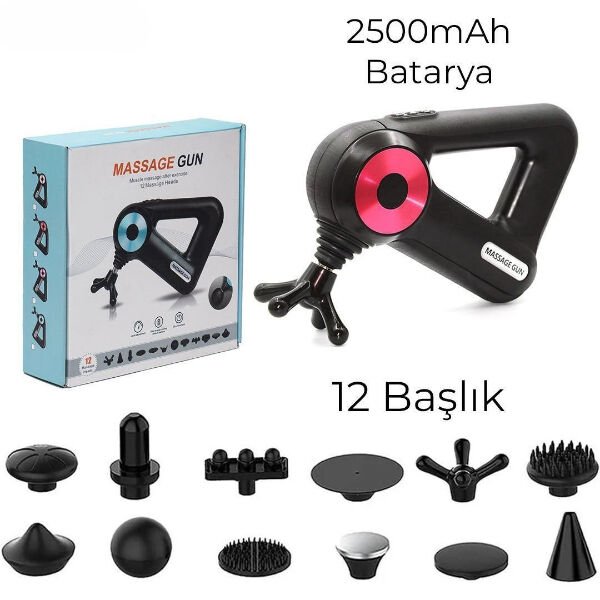 12 Başlıklı Masaj Aleti Şık Tasarımlı Fonksiyonel Ürün