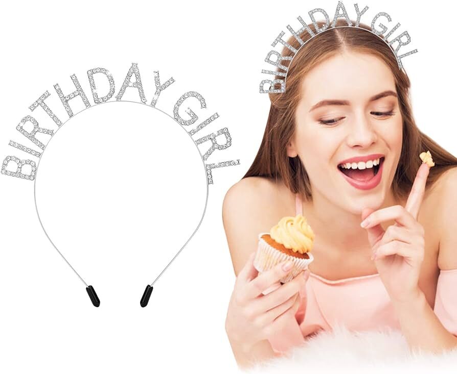 Kristal Taşlı Gümüş Birthday Girl Parti Tacı Şık Tasarımlı Fonksiyonel Ürün