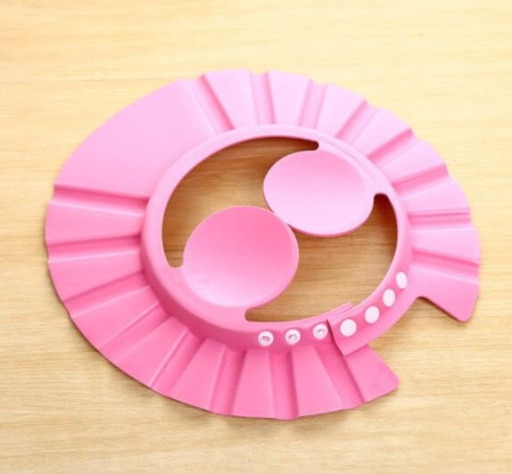 Bebek Banyo Şapkası Düğmeli Kulaklıklı Pembe Şık Tasarımlı Fonksiyonel Ürün