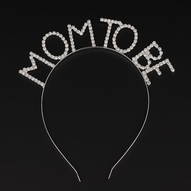 Kristal Taşlı Gümüş Renk Mom to Be Tacı Anne Tacı Şık Tasarımlı Fonksiyonel Ürün