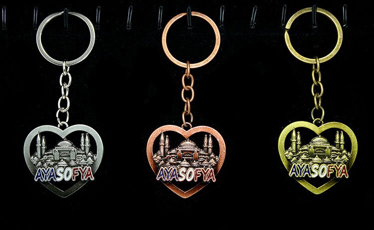 Metal Ayasofya Anahtarlık Kalp Tasarımlı Şık Tasarımlı Fonksiyonel Ürün