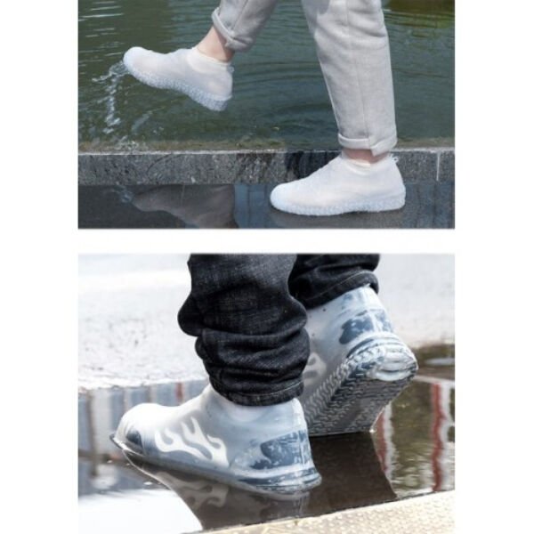 Silikon Ayakkabı Kılıfı Kaymaz Su Kir Geçirmez  M Beden Beyaz Şık Tasarımlı Fonksiyonel Ürün