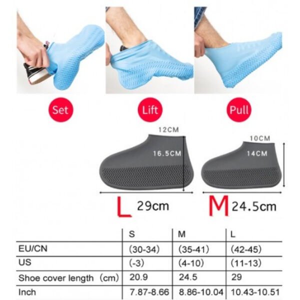 Silikon Ayakkabı Kılıfı Kaymaz Su Kir Geçirmez  M Beden Beyaz Şık Tasarımlı Fonksiyonel Ürün