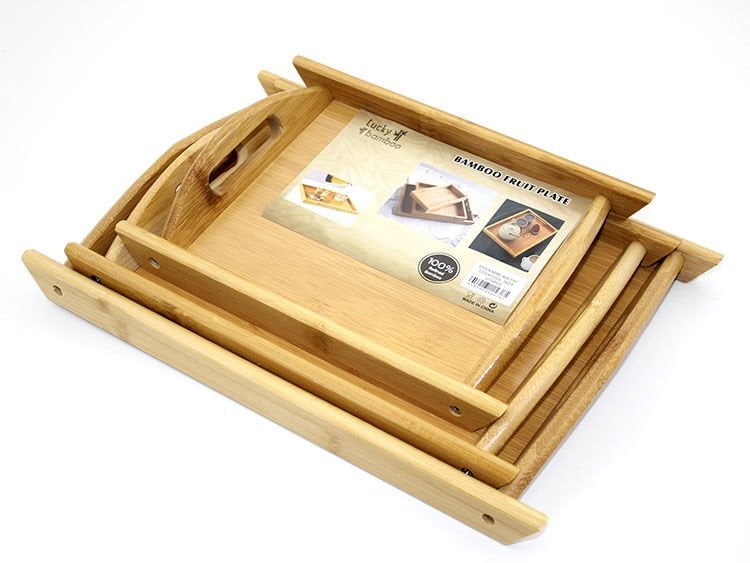 3'lü Bambu Tepsi Model 2 Şık Tasarımlı Fonksiyonel Ürün