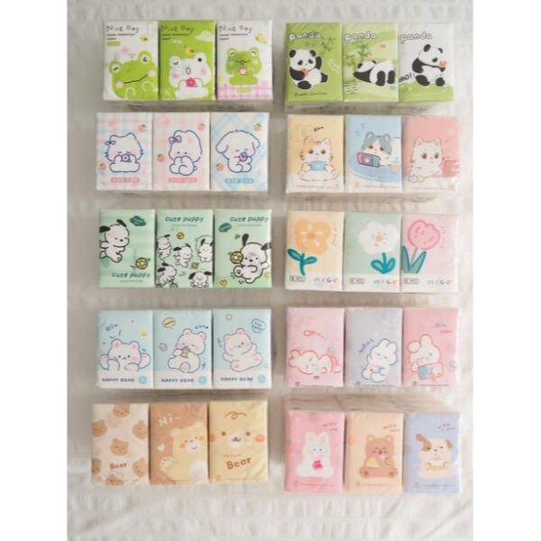 Sevimli Figürlü Çocuk Mendili 9'lu Paket Şık Tasarımlı Fonksiyonel Ürün