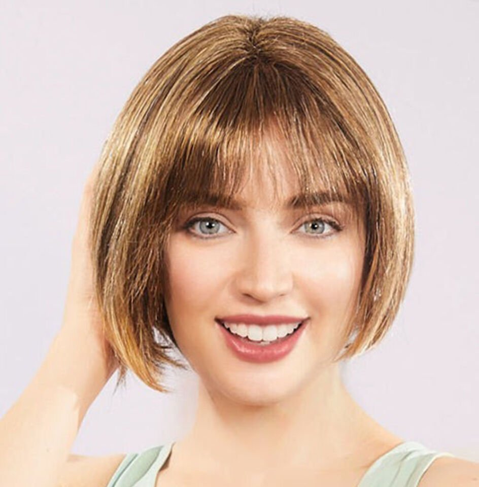 Açık Kahverengi Küt Parti Peruk Şık Tasarımlı Fonksiyonel Ürün