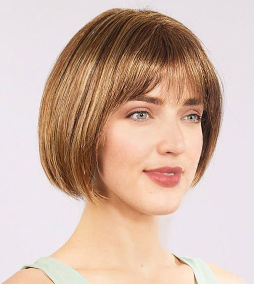 Açık Kahverengi Küt Parti Peruk Şık Tasarımlı Fonksiyonel Ürün