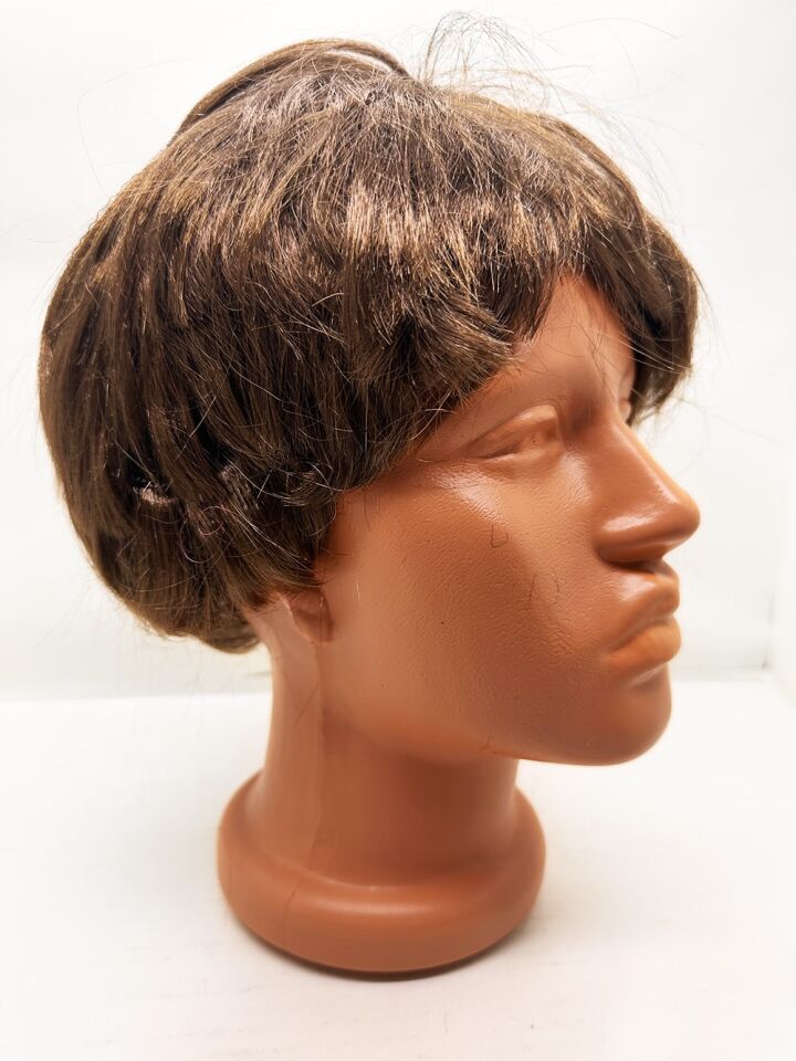 Kahverengi Kısa Kesim İçi Astarlı Erkek Peruğu Şık Tasarımlı Fonksiyonel Ürün