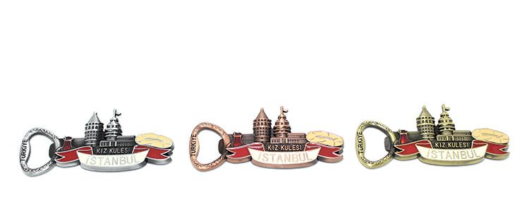 Metal İstanbul Temalı Yöresel Magnet Açacak Model 3 Şık Tasarımlı Fonksiyonel Ürün