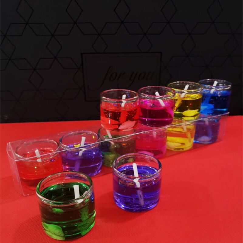 6'lı Jel Renkli Mum Şık Tasarımlı Fonksiyonel Ürün