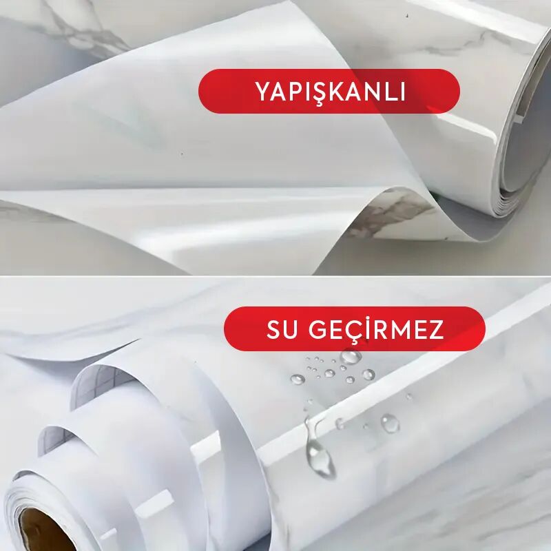 Mermer Desenli Kaplama Kağıdı 5 Metre Şık Tasarımlı Fonksiyonel Ürün