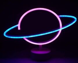 Neon Işıklı Satürn Lamba Şık Tasarımlı Fonksiyonel Ürün