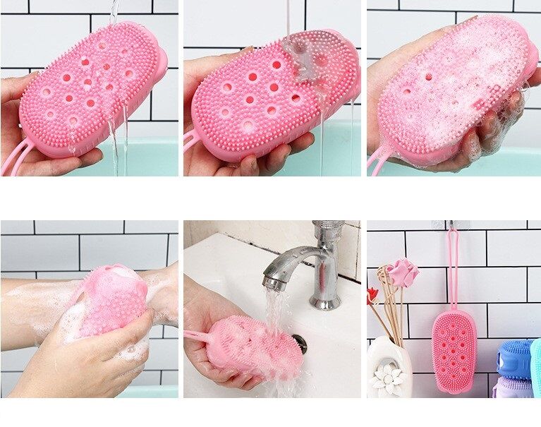 Süngerli Silikon Banyo Kesesi Şık Tasarımlı Fonksiyonel Ürün