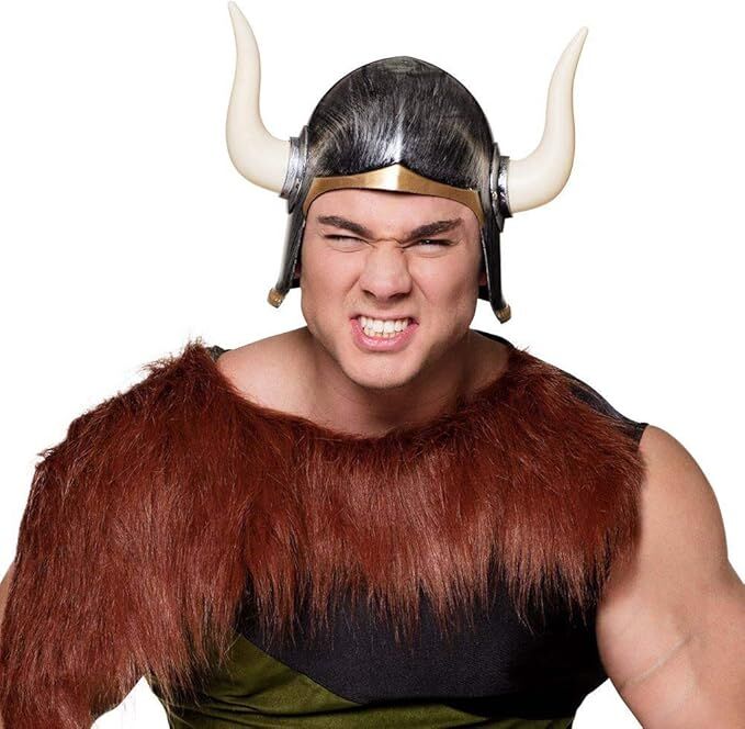 Mega Boynuzlu Viking Ivar Kaskı Eskitilmiş Desen Gümüş Renk Şık Tasarımlı Fonksiyonel Ürün