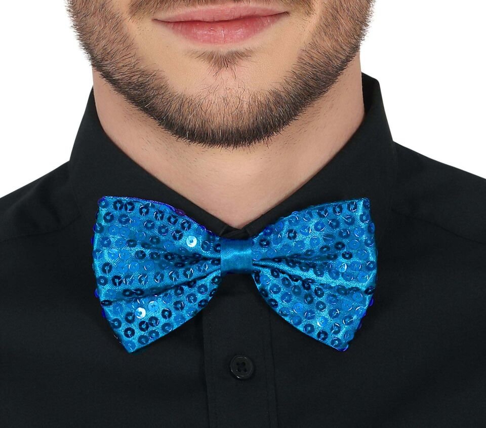 Açık Mavi Turkuaz Payetli Pullu Papyon Şık Tasarımlı Fonksiyonel Ürün