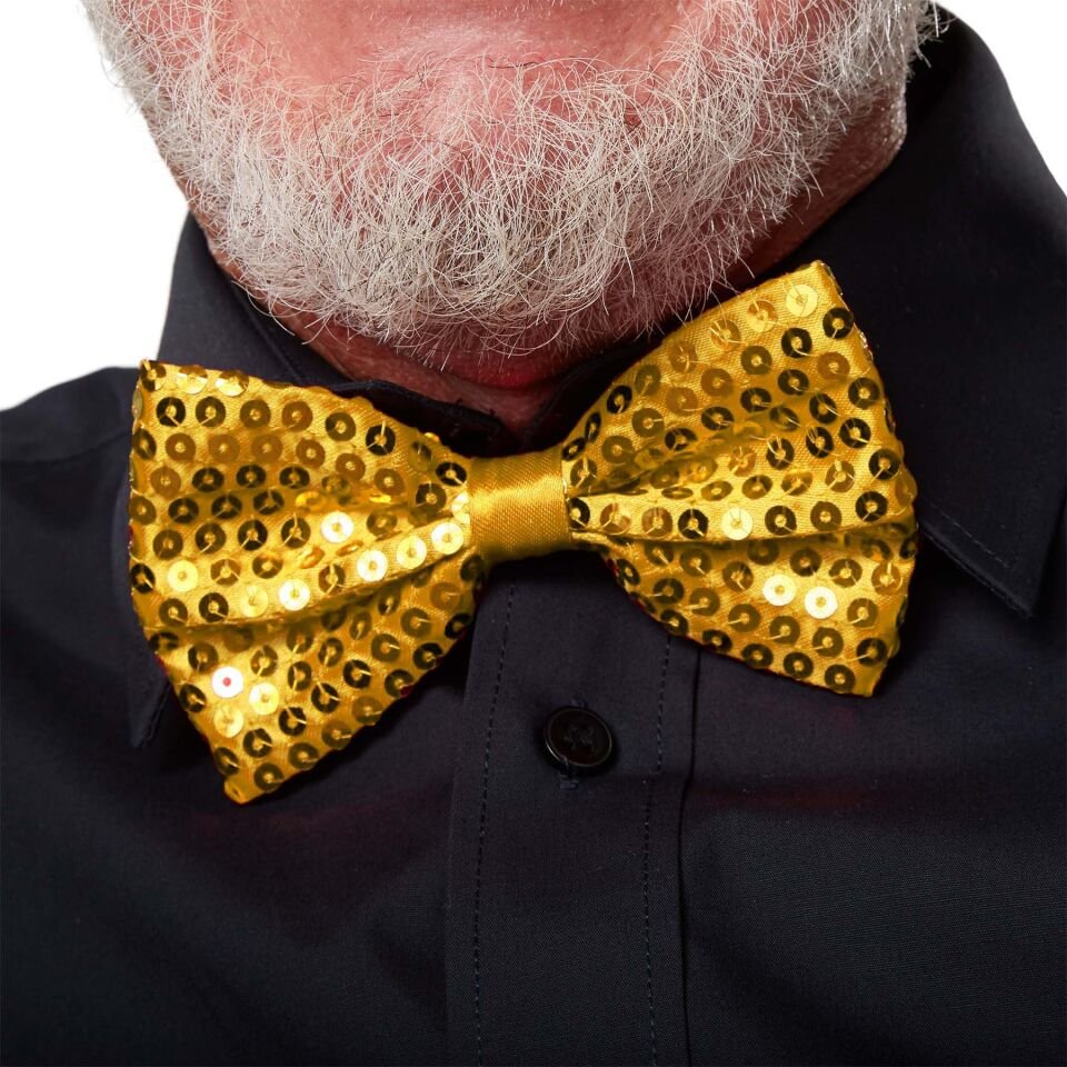 Altın Payetli Pullu Papyon Şık Tasarımlı Fonksiyonel Ürün