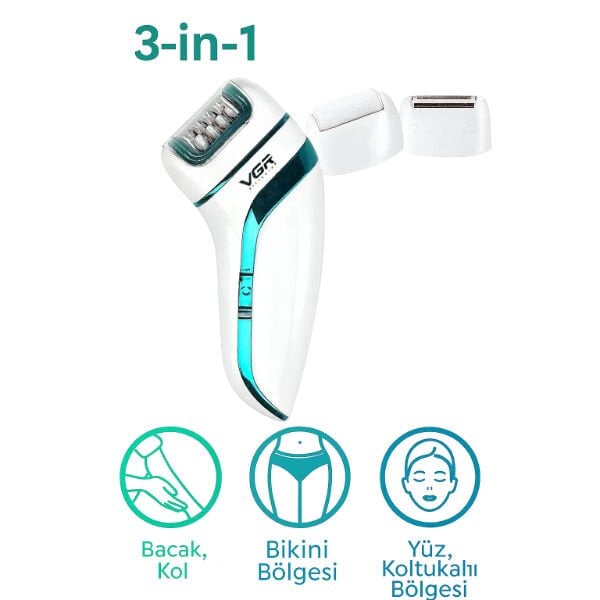 Profesyonel 3 Başlıklı Epilasyon Aleti Şık Tasarımlı Fonksiyonel Ürün