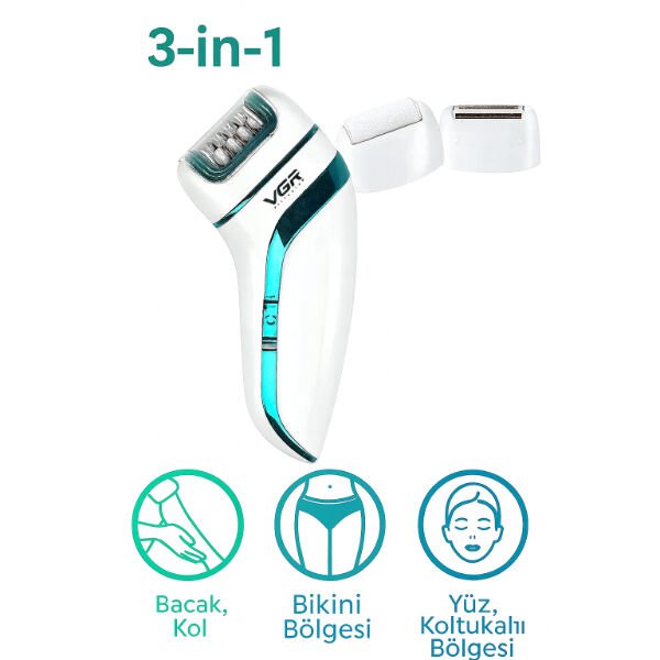 Profesyonel 3 Başlıklı Epilasyon Aleti Şık Tasarımlı Fonksiyonel Ürün