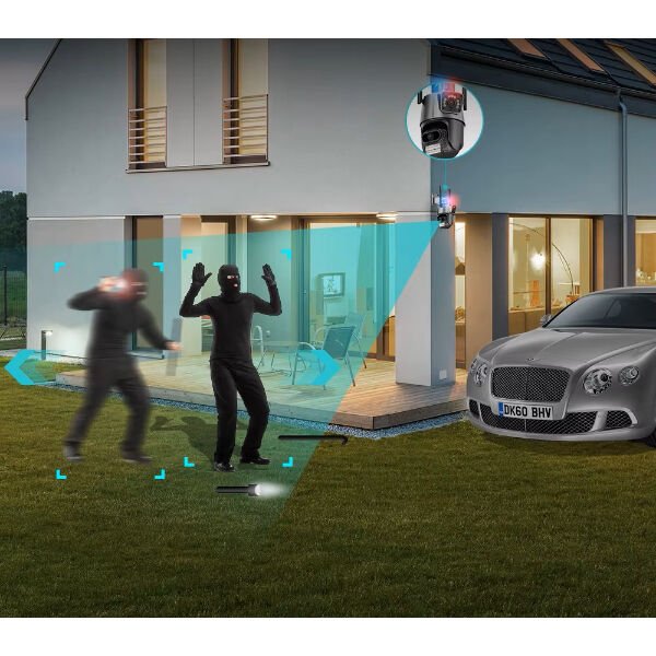 Çakarlı Çift Lensli Dış Mekan Güvenlik Kamerası Şık Tasarımlı Fonksiyonel Ürün