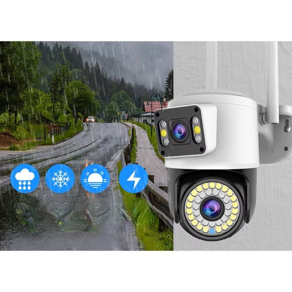 Çift Lensli Dış Mekan Wi-Fi Kamera Şık Tasarımlı Fonksiyonel Ürün