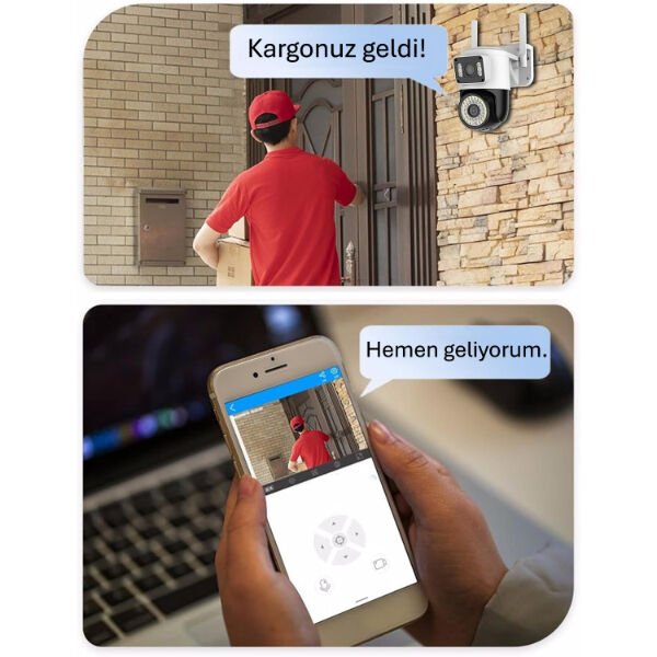 Çift Lensli Dış Mekan Wi-Fi Kamera Şık Tasarımlı Fonksiyonel Ürün