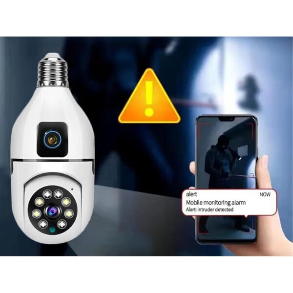 Çift Lensli Duy Girişli Kablosuz Ampul Kamera Şık Tasarımlı Fonksiyonel Ürün