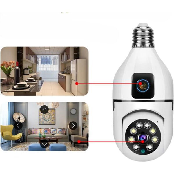 Çift Lensli Duy Girişli Kablosuz Ampul Kamera Şık Tasarımlı Fonksiyonel Ürün