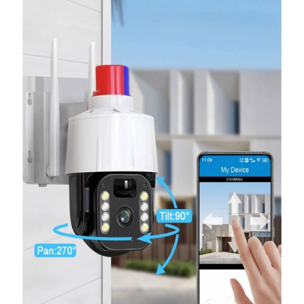 Güneş Enerjili Alarmlı Çakarlı Dış Mekan Güvenlik Kamerası Şık Tasarımlı Fonksiyonel Ürün