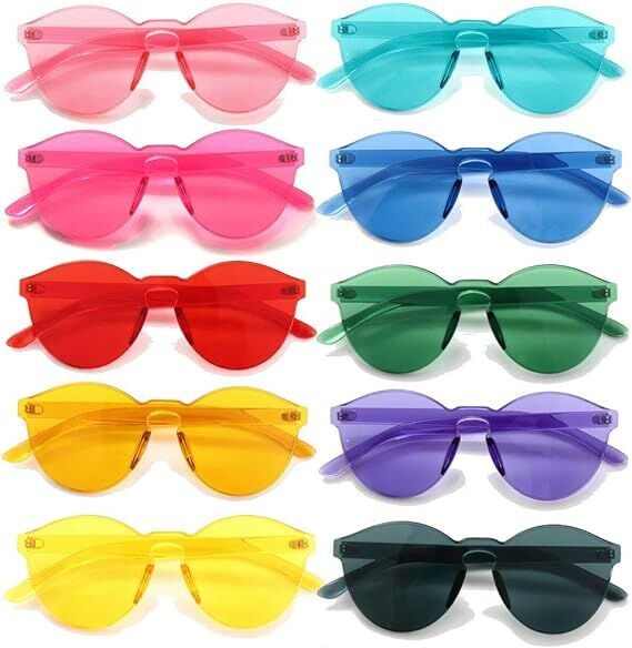 Oval Şekilli Çerçevesiz Parti Gözlüğü 6 Renk 6 Adet Şık Tasarımlı Fonksiyonel Ürün